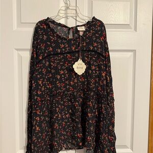 Knox Rose Black Floral Blouse